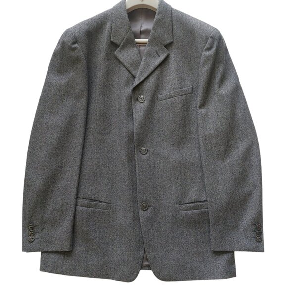 (SOLD) Versus Versace Vintage Grey Wool Men's Two Piece Suit Size 36/50 - Picture 2 of 12